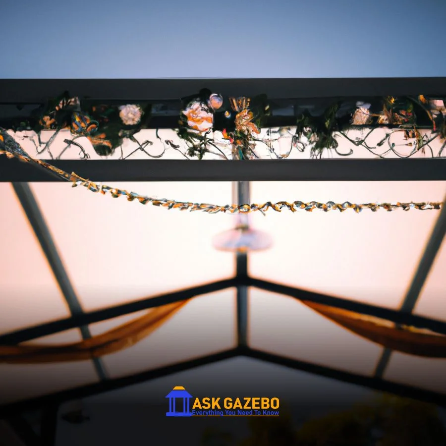 Setting the foundation to decorate the gazebo for a wedding