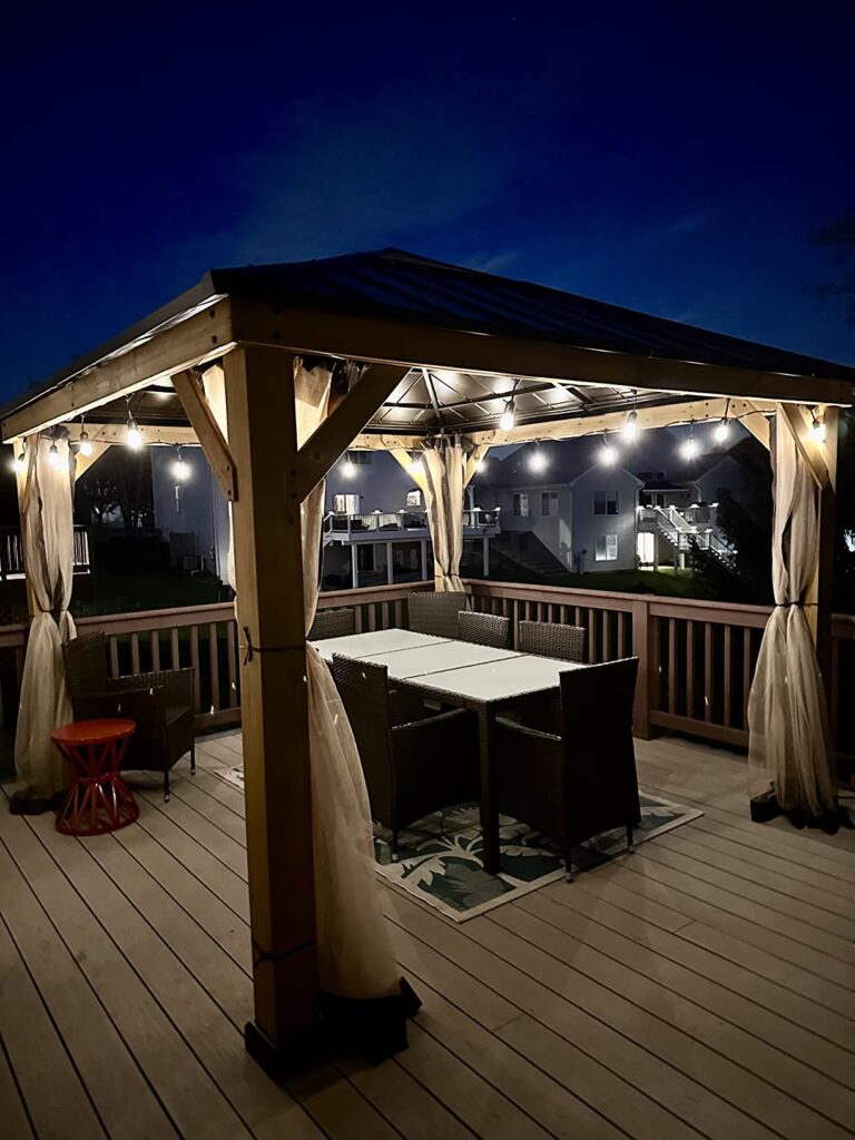 decorating a gazebo with lights