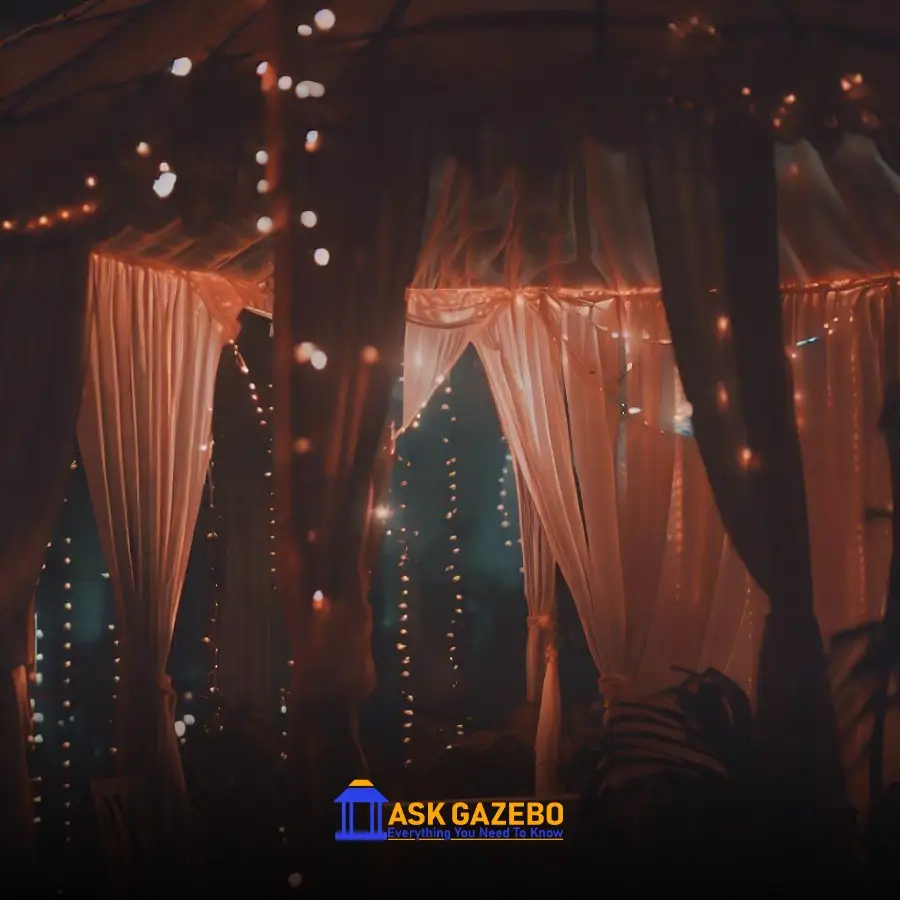 decorating gazebo with curtain lights